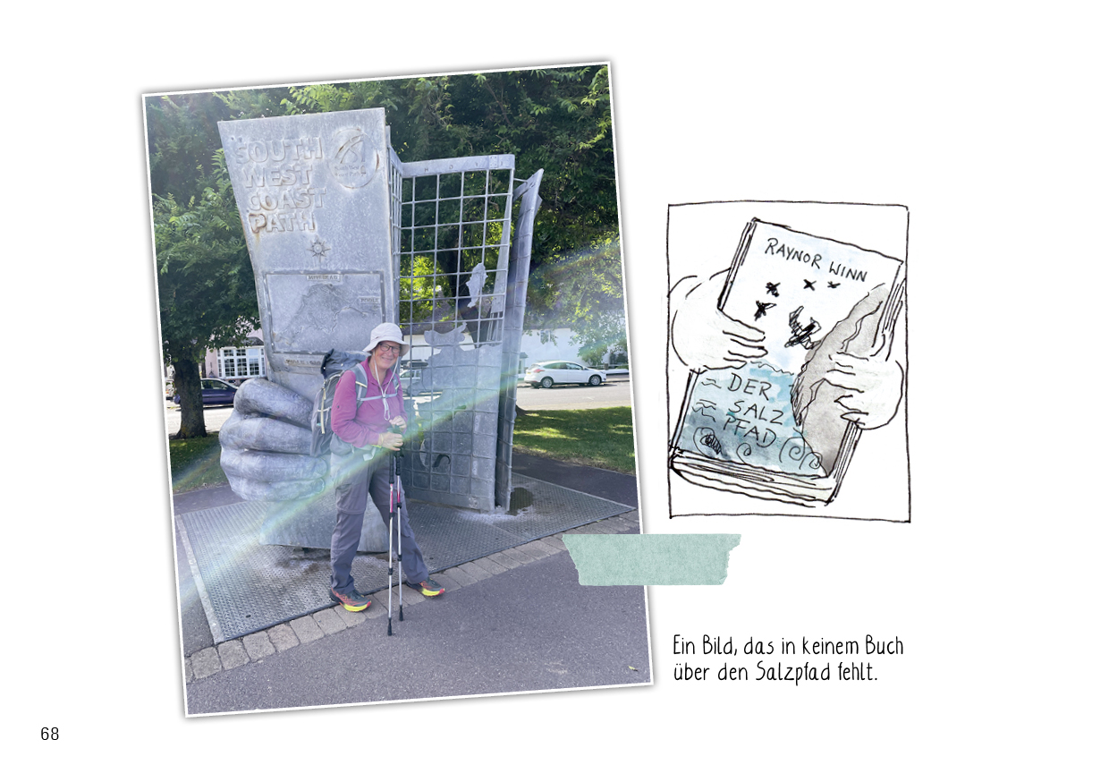 Drei wandern am Meer Comic Seiten Der Salzpfad beginnt