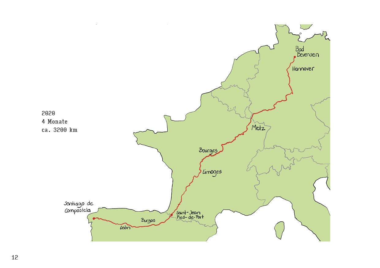 Pilgern in Bildern Comic Seite der weg nach Santiago