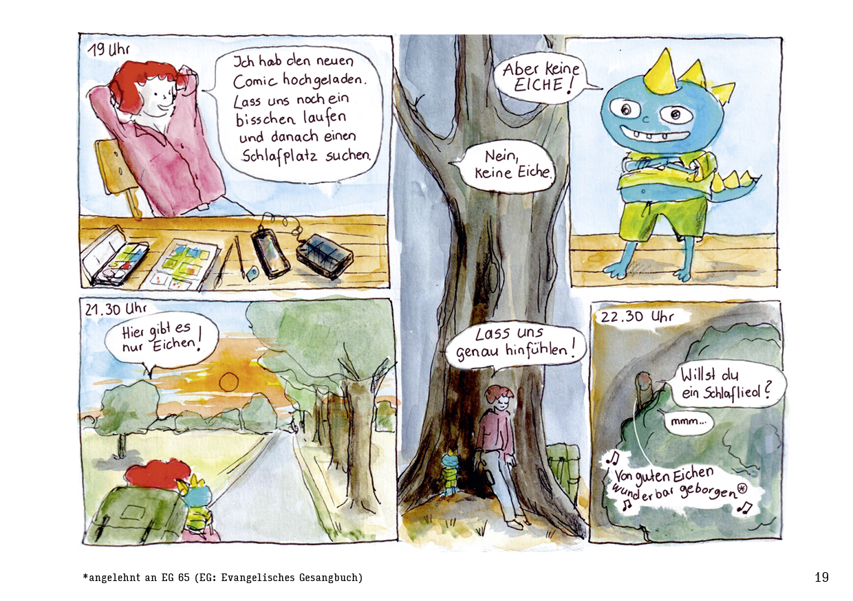 Pilgern in Bildern Comic Seite keine Eichen